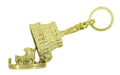 Wedding Cake Movable Charm in 14 Karat Gold With Couple on Top and Baby Carriage