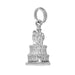 Wedding Cake Movable Charm in 14 Karat Gold With Couple on Top and Baby Carriage
