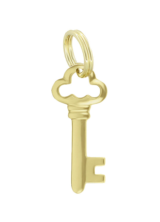 Old Key Charm in 14 Karat Gold - Yellow or White