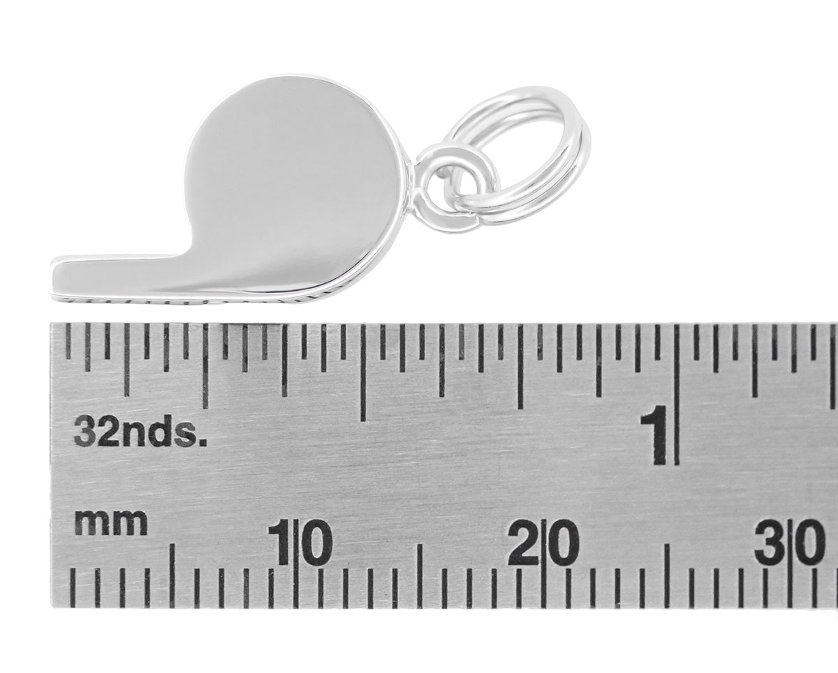 Working Whistle Charm Pendant in 14 Karat Gold - Item: C220 - Image: 5