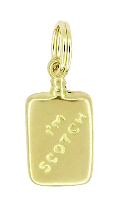 Scotch Flask Charm in 14 Karat Yellow or White Gold - "I'm Scotch"