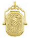 Antique Victorian Large Locket in 14 Karat Yellow Gold With Scroll Engraving - Swiveling Rectangular Locket Pendant - C236