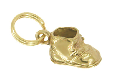 Yellow Gold Old Fashioned Baby Shoe Charm for Charm Bracelet VIintage 1950s - C240