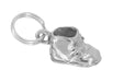 Solid 14K White Gold Old Baby Shoe Charm - Vintage - C240W 