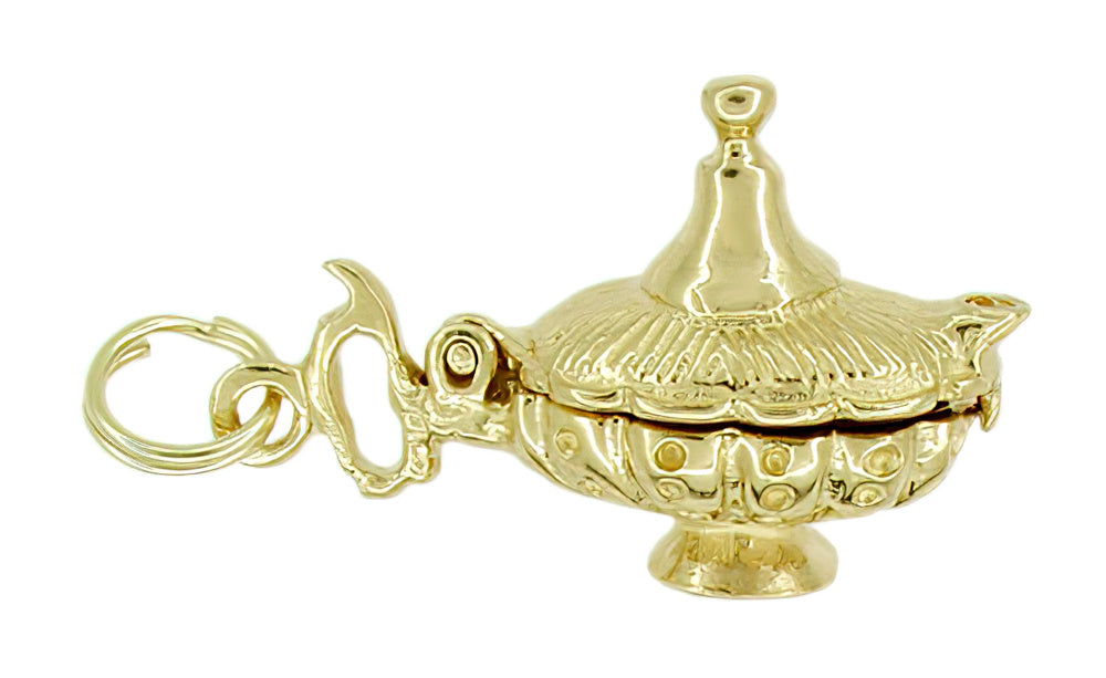 Movable Genie's Magic Lamp Charm in 14 Karat Yellow Gold - Item: C248 - Image: 2