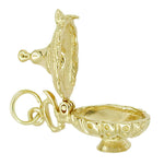 Movable Genie's Magic Lamp Charm in 14 Karat Yellow Gold