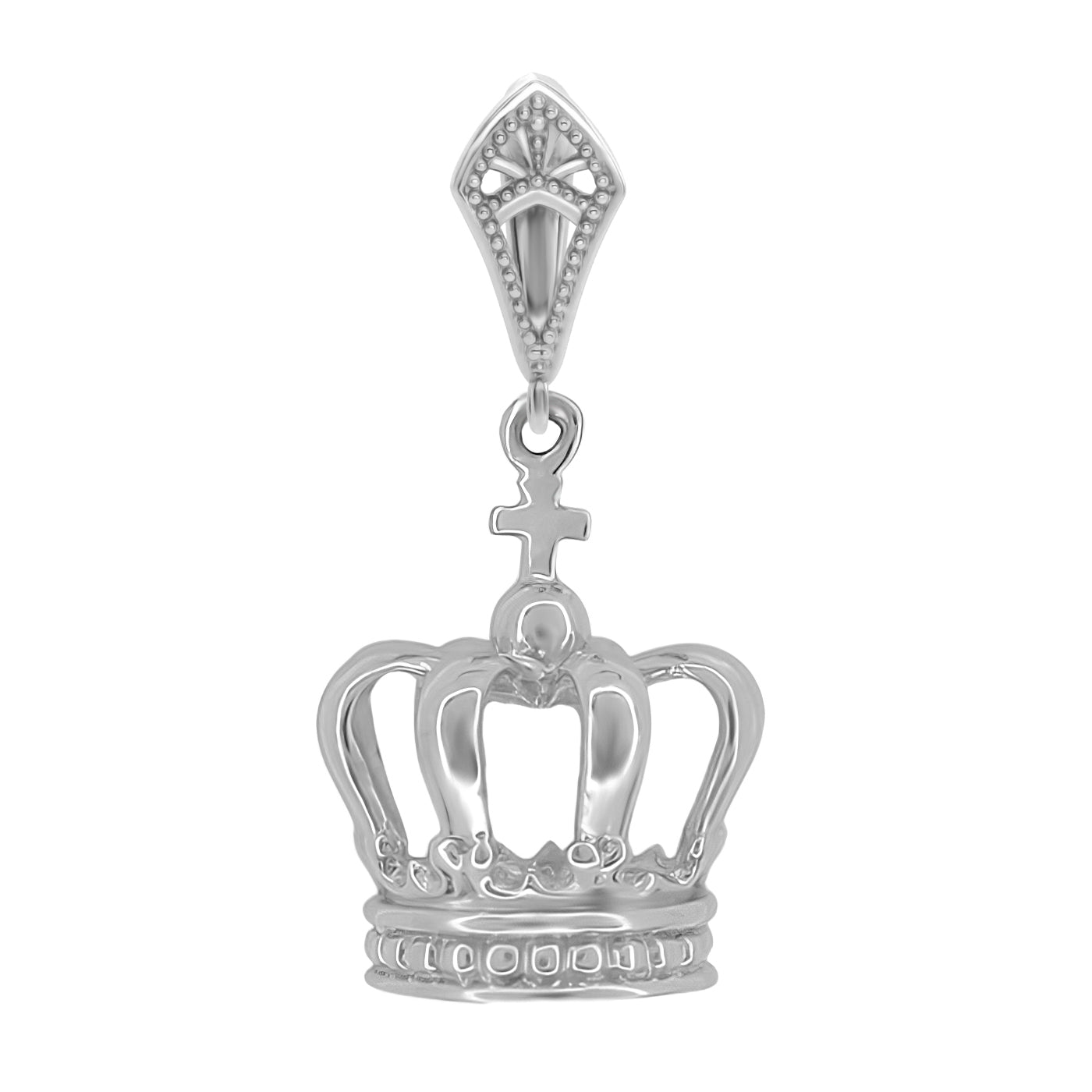 Platinum Royal Crown Pendant Charm