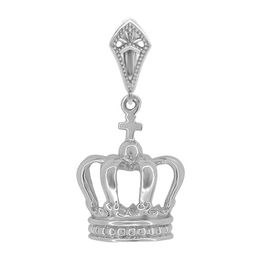 Platinum Royal Crown Pendant Charm