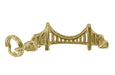 Golden Gate Bridge Charm - Solid Yellow 14K Gold Vintage San Francisco Pendant- C351