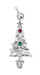 Solid 14K White Gold Christmas Pendant Jewelry