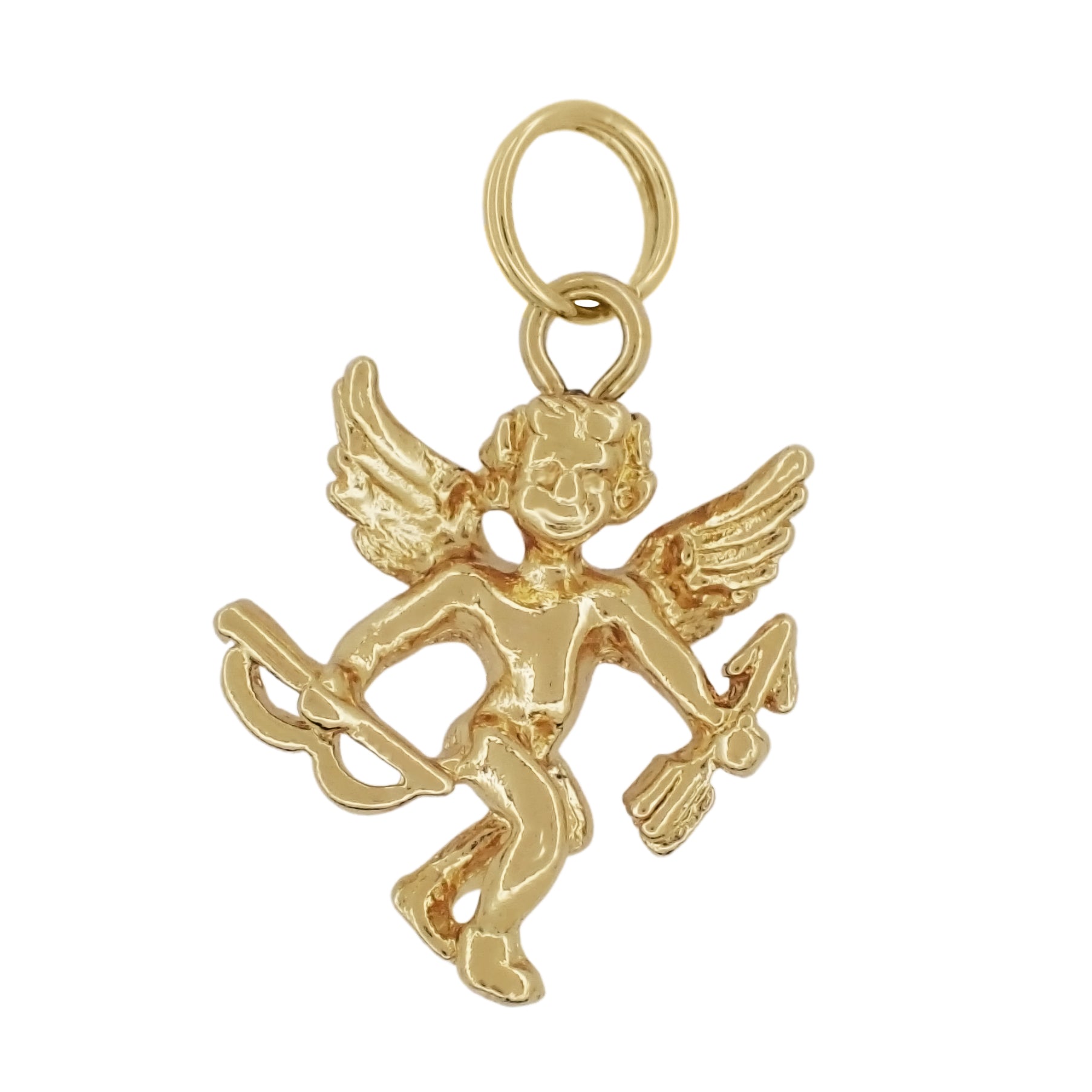 Cupid Charm Pendant in 14 Karat Gold