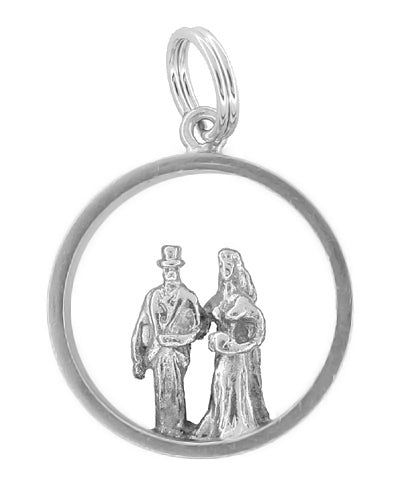 Bridegroom and Bride Wedding Charm in 14 Karat Gold - Item: C374 - Image: 2