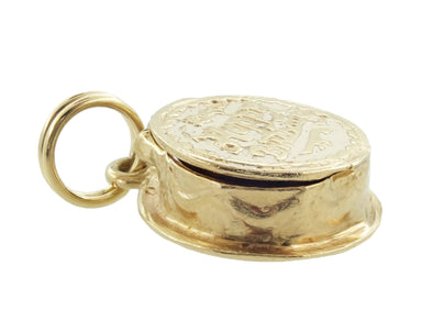 Happy Birthday Movable Opening Cake Box Charm in 14 Karat Gold - alternate view