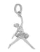 Ballet Postures Charm - Arabesque Ballerina Pendant in White Gold Vintage Design- C462W