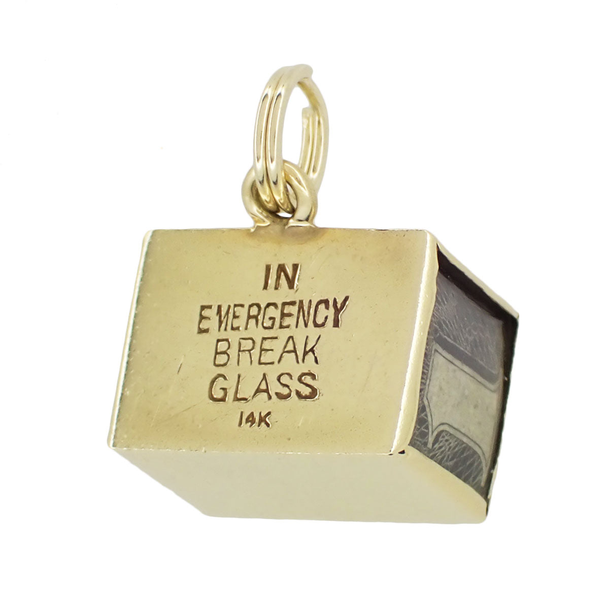 In Emergency Break Glass Mad Money Charm in 14 Karat Gold - Item: C520 - Image: 2