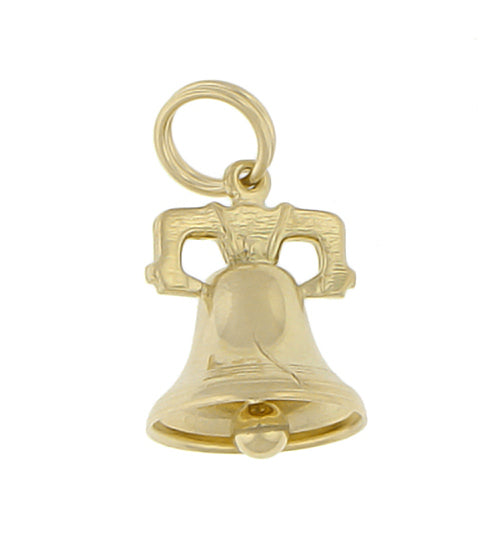 Liberty Bell Charm - Solid Yellow Gold - Ringing Bell