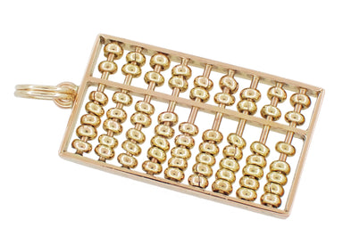 Moveable Vintage Abacus Charm in 14 Karat Yellow Gold