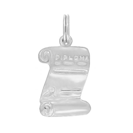 Diploma Charm Pendant White Gold