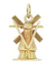Moveable Vintage Windmill Charm in 14 Karat Yellow Gold