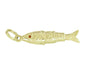 Vintage Movable Wrigging Fish Charm in Yellow Gold - with GARNET Eyes - C780-G