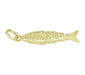 Vintage Movable Wrigging Fish Charm in Yellow Gold - with NO Eyes - C780