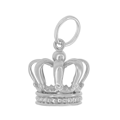 Petite Regal Crown Charm in Yellow or White Gold - 10K or 14K - alternate view