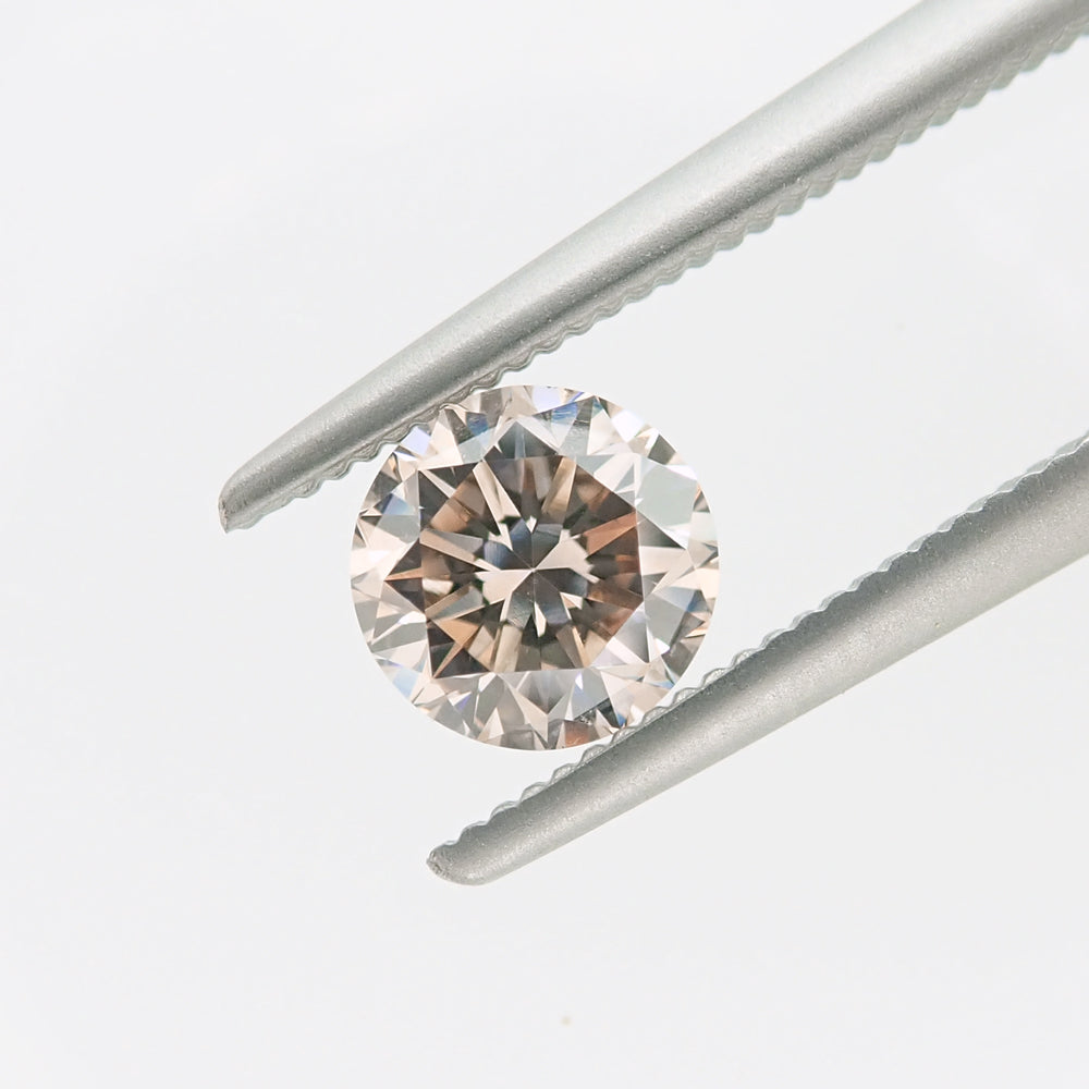 0.58 Carat Peach Color Fancy Light Brown Loose Diamond | Round Brilliant VS1 Clarity - Item: D261 - Image: 2