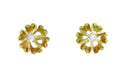 Solid Yellow Gold 1960's Vintage Buttercup Diamond Stud Earrings - 0.20 TDW - E108