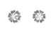 1960's Buttercup Stud Diamond Earrings in 14 Karat White Gold