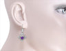 Ear Photo - Antique Arts and Crafts Amethyst Filigree Drop Earrings 