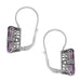 Side Detail Filigree Vintage Lilac Amethyst Earrings - Cushion Cut Lavender Amethyst - E183AM