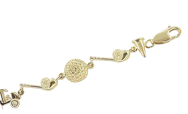 Vintage 14 karat gold hot sale charm bracelet