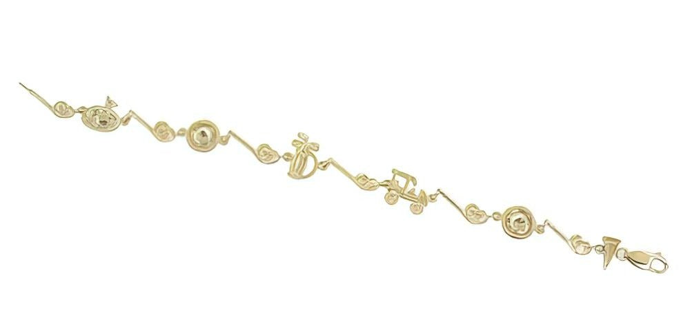 Vintage Golf Charm Bracelet in 14 Karat Yellow Gold - Item: GBR122 - Image: 5