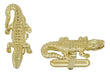 Swamp Gator Cufflinks Solid Yellow Gold 14K - GCL142