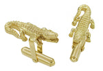 Alligator Cufflinks in 14 Karat Yellow Gold