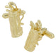 Yellow Gold Golf Cufflinks - 14K Golf Bag Cuff Links - Solid - GCL152