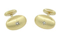 Oval Starburst Vintage Diamond Cufflinks in 14 Karat Yellow Gold