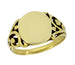 Mens Oval Victorian Filigree Scrolls Signet Ring in 14 Karat Yellow Gold