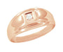 1950's Men's Rose Gold Retro Modern Diamond Ring