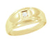 Yellow Gold Men's 1950's Retro Moderne Diamond Ring - Natural or Lab Created Diamond