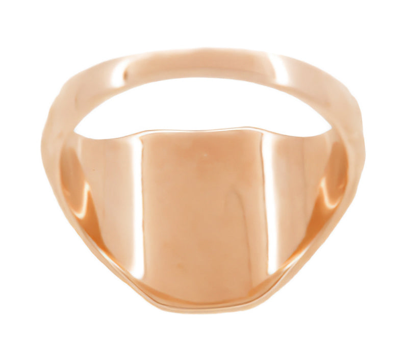 Circa 1970s 9 Carat Rose Gold Mens Rectangle Shaped Unengraved Signet Ring