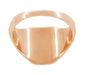 Victorian Nature Engraved Rose Gold Rectangular Signet Ring