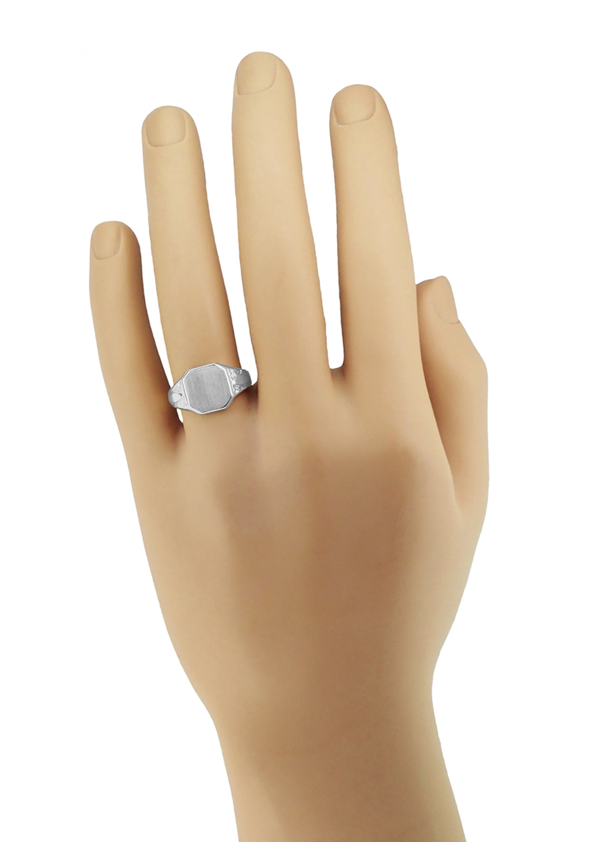 Antique Square Victorian White Gold Signet Ring - 13mm x 13mm