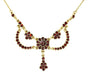 Victorian Bohemian Garnet Teardrop Necklace in Sterling Silver and Yellow Gold Vermeil