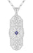 1920s Filigree North South Antique Tanzanite Pendant in Sterling Silver - N151TA