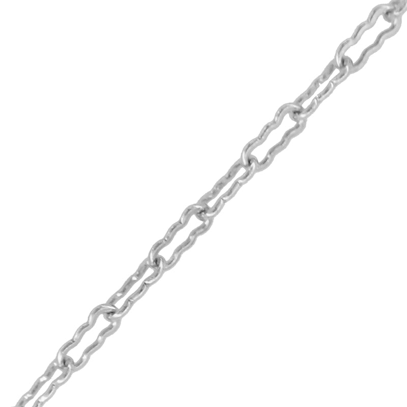 Vintage Art Deco Crinkle Link Chain for Necklaces - Solid Sterling Silver