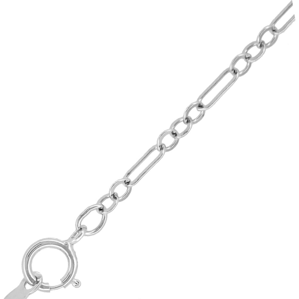 Sterling Silver Figaro Chain Necklace, Men 20 to 34 inches, 9 mm wide –  North Arrow Shop