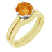 R102 Citrine Solitaire Engagement Ring with Matching Yellow Gold Hugger Band - R102