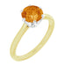 Crown Mounting 6 Prong Solitaire 1950s Vintage Citrine Solitaire Engagement Ring ​Yellow & White Gold​ ​Two Tone - 7mm Round Citrine ​- ​R102