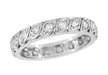 Northford Eternity Diamonds Vintage Platinum Art Deco Filigree Wedding Band - Size 6 3/4